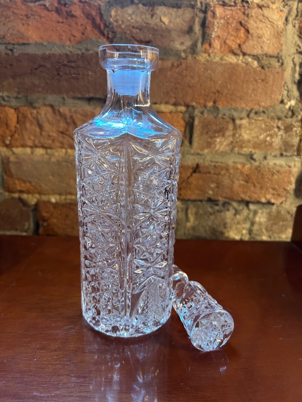 Vintage Beautiful Heavy Glass Decanter